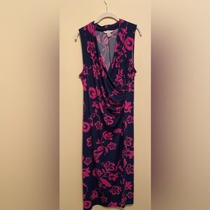 Tommy Bahama maxi dress size Large luau ready!  Navy and fuchsia floral